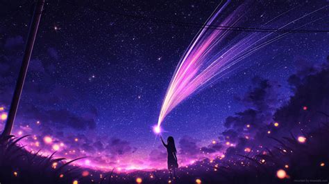 Purple Shooting Star Live Wallpaper - MoeWalls