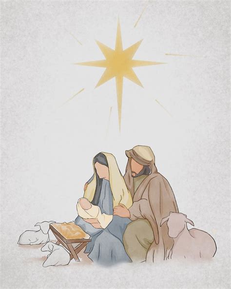 a nativity scene with the birth of jesus