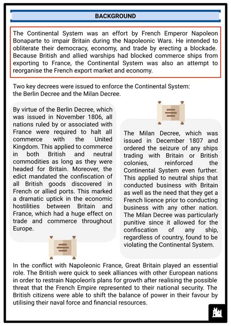 The Continental System | Background, Conclusion | History Worksheets