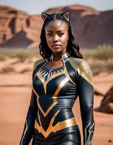 Woman Black Panther Costume Fancy Dress. Face Swap. Insert Your Face ID ...