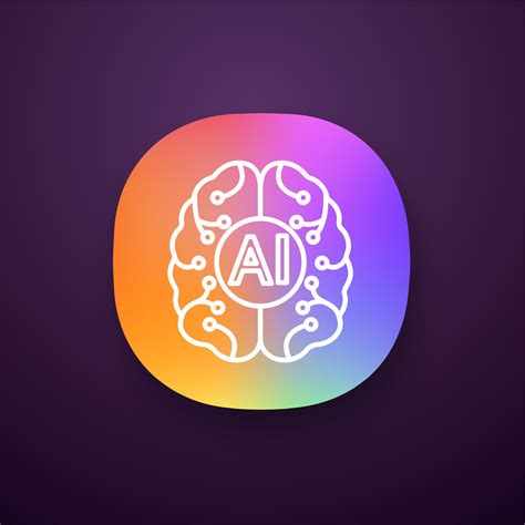 ícone do app de inteligência artificial. interface de usuário ui ux ...