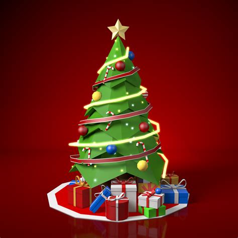 Low Poly Christmas tree | Christmas tree 3d model, Christmas tree clipart, Cartoon christmas tree