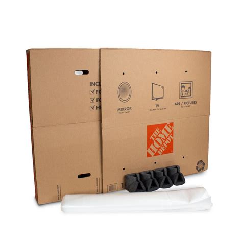 The Home Depot Heavy-Duty Extra -Large Adjustable TV and Picture Moving Box with Handles ...