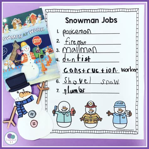 Snowmen At Work Activities - Firstieland - First Grade Teacher Blog