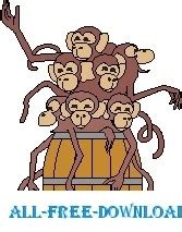 Monkeys Barrel of Vectors graphic art designs in editable .ai .eps .svg format free and easy ...