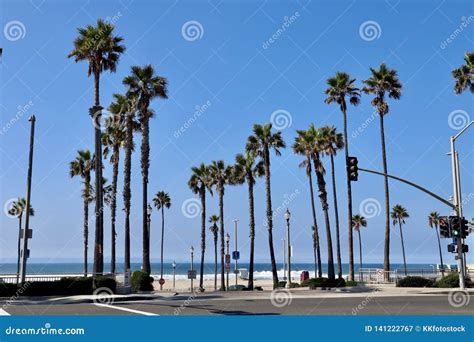 Huntington Beach Beach Parking Lot Entrance Stock Image - Image of ...