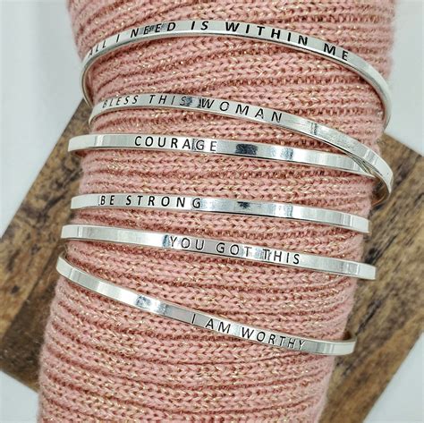 Mantra Bangle Bracelets - BOUDIKA | LIVE HERstory