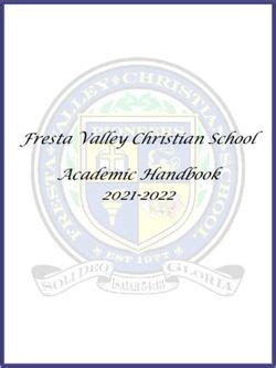 Fresta Valley Christian School Academic Handbook 2021-2022