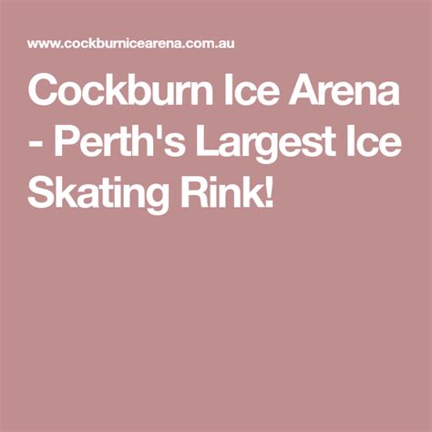 Cockburn Ice Arena - Perth's Largest Ice Skating Rink! | Skating rink ...