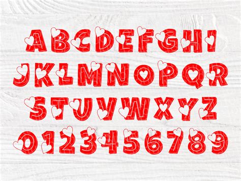 Herz Schrift SVG Valentines Alphabet Svg Cut Dateien | Etsy