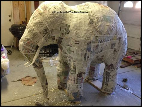 Tutorial on how to make paper mache elephant (almost life size) - Techie's DIY Adventures