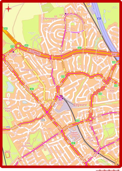 Map of Public Transport in Edgware