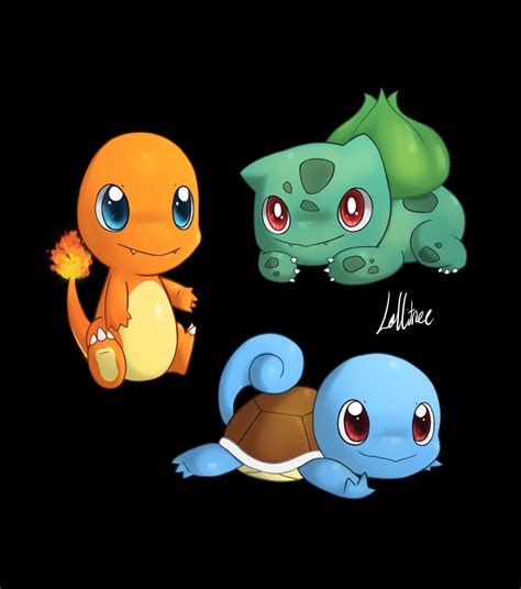 Pokemon - Kanto Starters by CrystalBluePuppy on deviantART