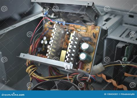 Computer power supply. stock image. Image of broken - 138424301