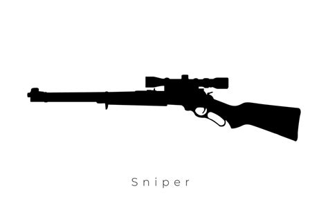 Sniper rifle with telescopic sight silhouette 13430074 Vector Art at Vecteezy