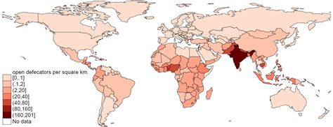 Which country has the most open defecation in the world?