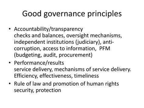 PPT - Good Governance Principles PowerPoint Presentation - ID:6374299