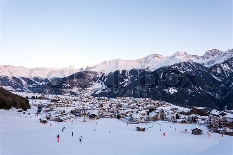 View on the village Fiss in the ski ... | Stock Bild | Colourbox