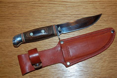 1980's Vintage SHARP Brand Hunting Skinning Knife Rosewood Handle Stainless Steel Blade Original ...