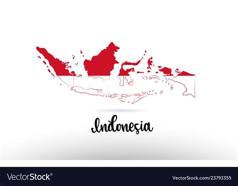 Indonesia country flag inside map contour design Vector Image