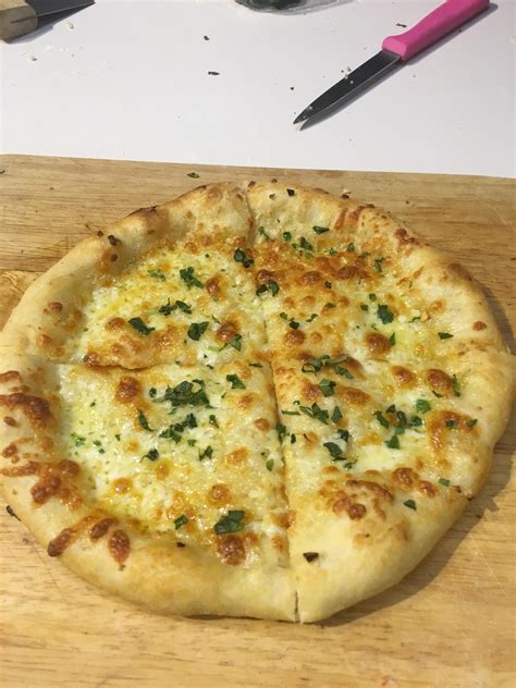 Cheese Garlic pizza with 3 day cold fermented dough : r/Pizza