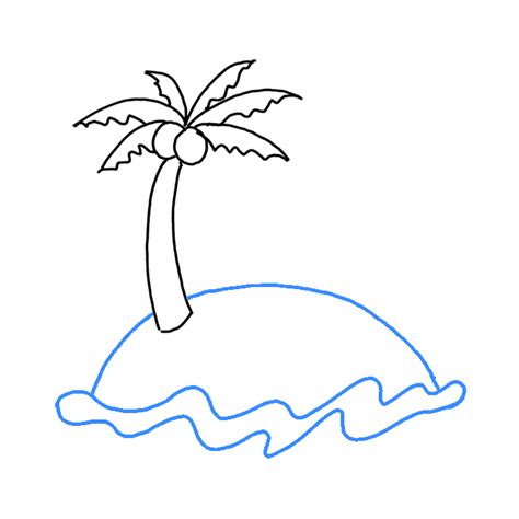 How to Draw an Island - Step by Step Easy Drawing Guides - Drawing Howtos