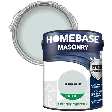 Homebase Smooth Masonry Paint - Alpine Blue 5L | Homebase