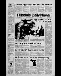 Hillsdale Daily News Archives, Dec 17, 1982, p. 1