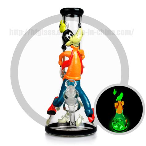 New Donald Duck Night Luminous 3D Hand Painting 7mm Thick Glass Smoking ...