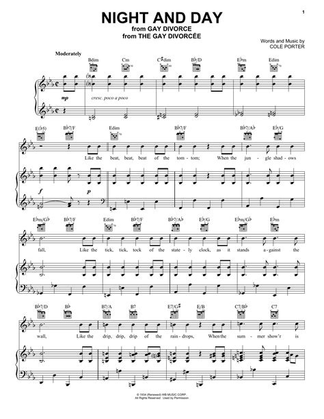 Cole Porter "Night And Day" Sheet Music Notes, Chords | Piano Download Jazz 151345 PDF