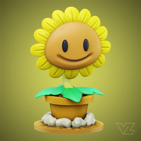 ArtStation - "Sunflower" Plants vs Zombies 3D Fanart