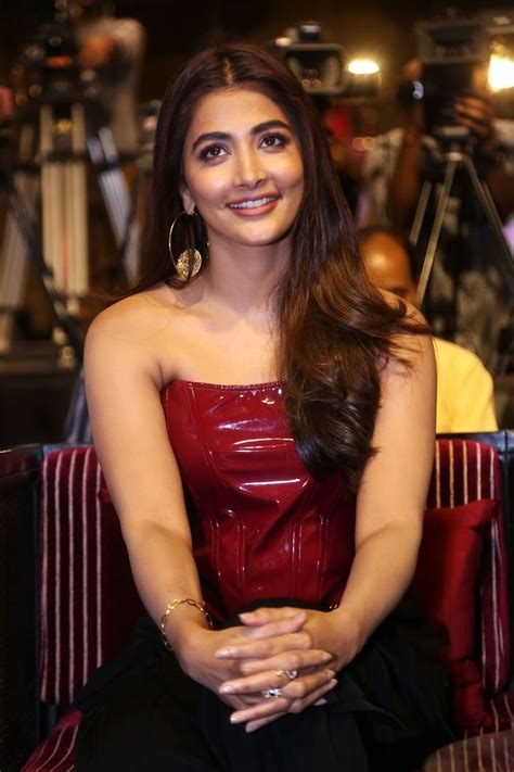 Pooja Hegde stills at Beast Movie Press Meet - South Indian Actress