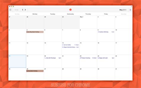 Sunrise Calendar App for Chrome Impresses with Style and Substance