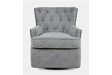 Christiana Grey Fabric Swivel Accent Arm Chair | Living Spaces