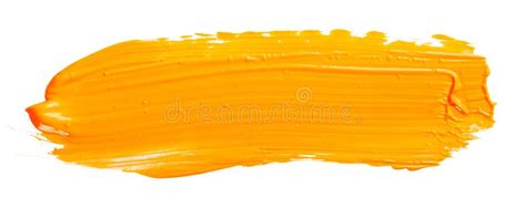 Orange Yellow Brush Stroke Isolated on White Background. Orange Abstract Stroke Stock Image ...