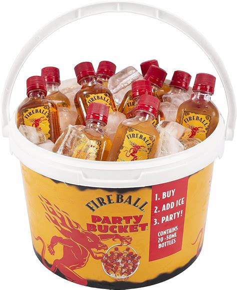 Whisky Fireball Party Bucket 50ml c/20 : Amazon.com.mx: Alimentos y Bebidas