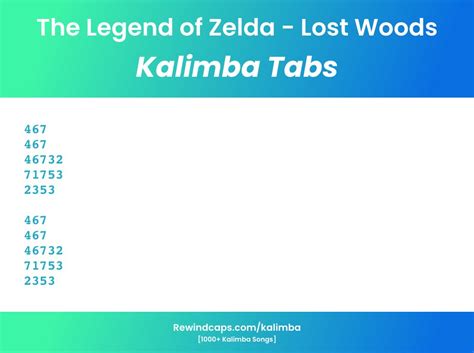 Lost Woods Kalimba Tabs & Chords (Saria’s Song) – Zelda OST - Kalimba Tabs