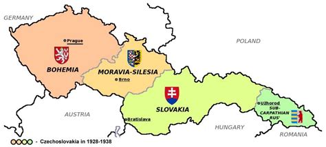 Czechoslovakia map 1938 - Map of Czechoslovakia 1938 (Eastern Europe - Europe)