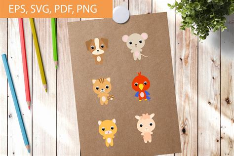 Cute Animal Clipart, Cut Files SVG, Digital Clip Art (1265669 ...