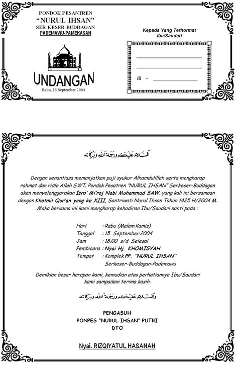 √ 5 Contoh Undangan Maulid Nabi Format Word Bisa Edit - ONPOS