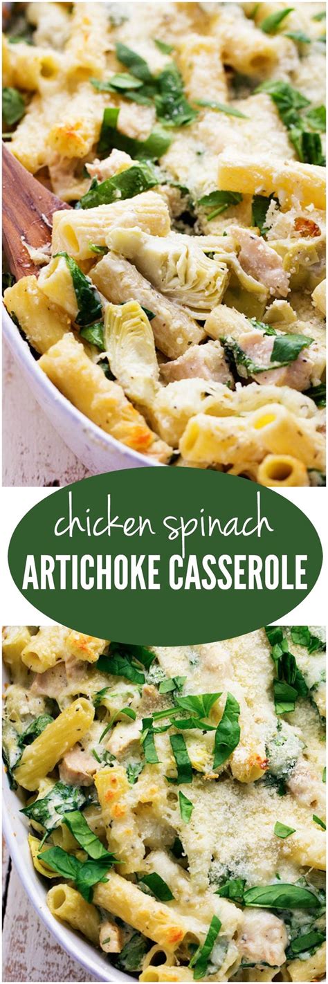 Chicken Spinach Artichoke Casserole | Chicken recipes, Pasta dishes ...