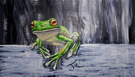 Frog on a log by Abuttonpress2Nothing on DeviantArt