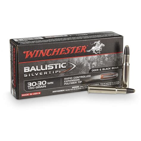 Winchester Ballistic Silvertip, .30-30 Winchester, BST, 150 Grain 20 ...