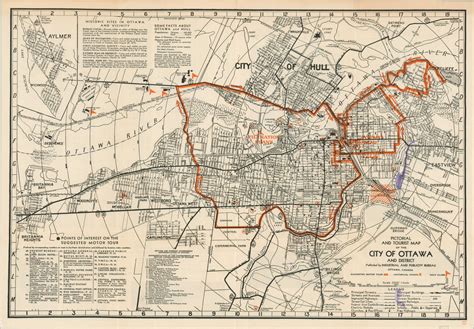 Pictorial and Tourist Map of Ottawa and District – Curtis Wright Maps