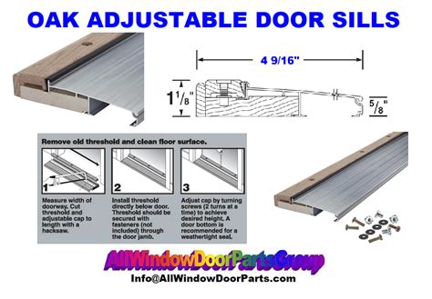 Adjustable Oak Door Sills Threshold Replacement Parts - All Sizes | BiltBest Window Parts