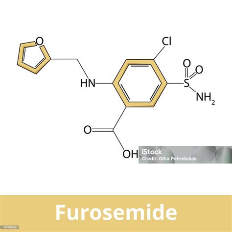 Chemical Structure Of Furosemide Stock Illustration - Download Image ...