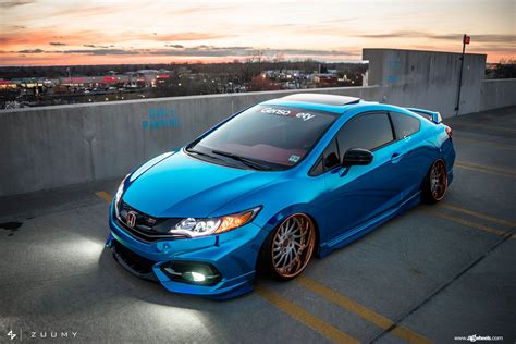 Chrome Blue Stanced Honda Civic Si Coupe by Avant Garde — CARiD.com Gallery