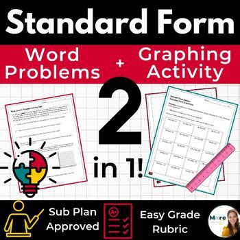 Standard Form Graphing Linear Equations Activity by Moore Than Just X