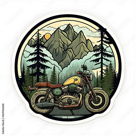 Ilustrace „Rounded Cartoon Classic Motorcycle Design for Badges and T ...