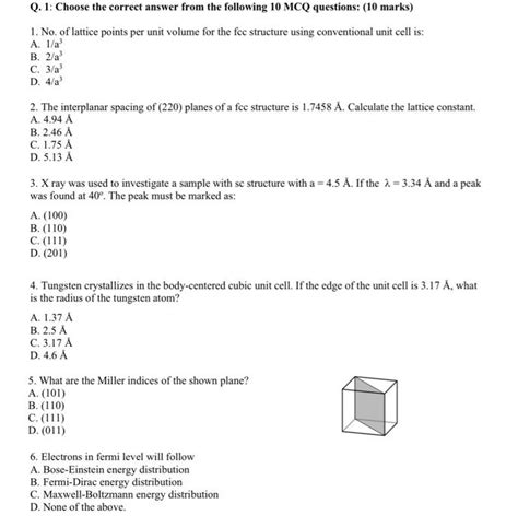 Solved 1. No. of lattice points per unit volume for the fcc | Chegg.com